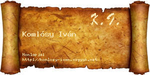 Komlósy Iván névjegykártya