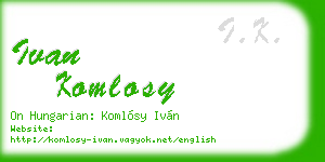 ivan komlosy business card